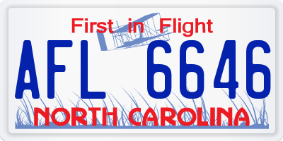 NC license plate AFL6646