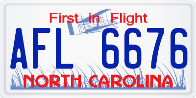 NC license plate AFL6676