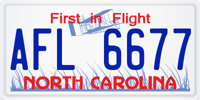 NC license plate AFL6677