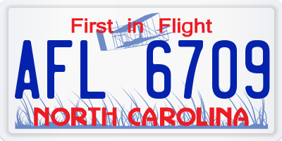 NC license plate AFL6709