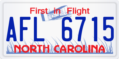 NC license plate AFL6715