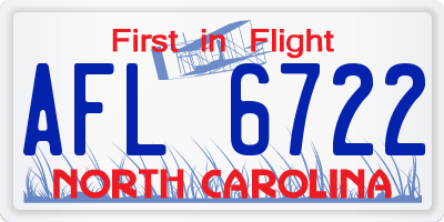 NC license plate AFL6722