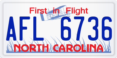 NC license plate AFL6736