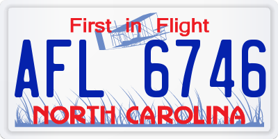 NC license plate AFL6746