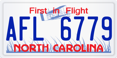 NC license plate AFL6779