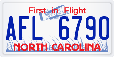 NC license plate AFL6790