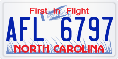 NC license plate AFL6797