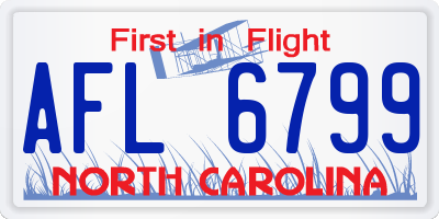 NC license plate AFL6799