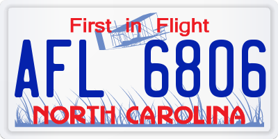 NC license plate AFL6806