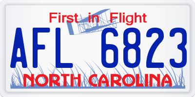 NC license plate AFL6823