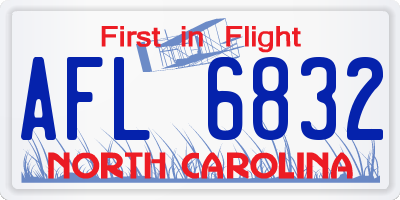 NC license plate AFL6832