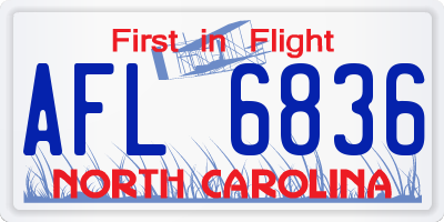 NC license plate AFL6836