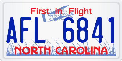 NC license plate AFL6841