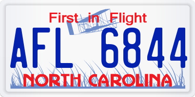 NC license plate AFL6844