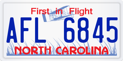 NC license plate AFL6845