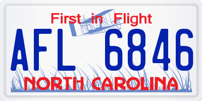 NC license plate AFL6846