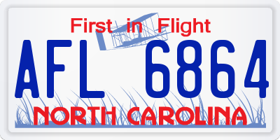 NC license plate AFL6864