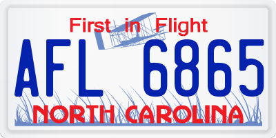 NC license plate AFL6865