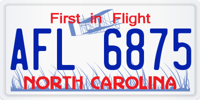 NC license plate AFL6875
