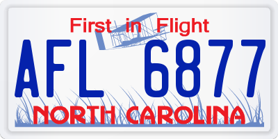 NC license plate AFL6877