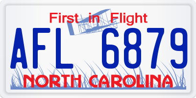NC license plate AFL6879
