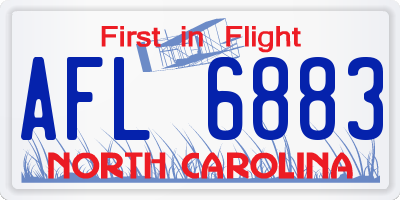 NC license plate AFL6883