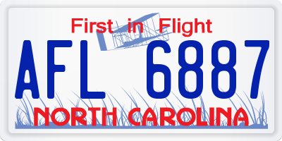 NC license plate AFL6887