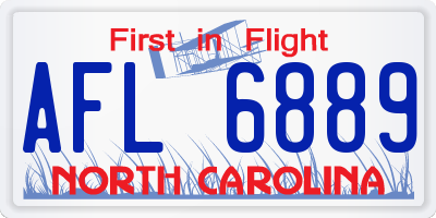 NC license plate AFL6889