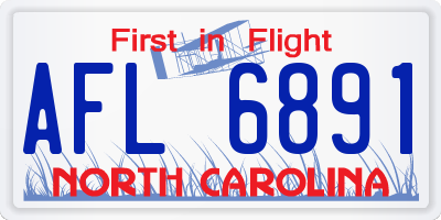 NC license plate AFL6891