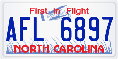NC license plate AFL6897