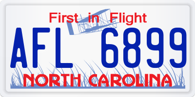 NC license plate AFL6899