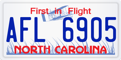 NC license plate AFL6905