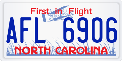 NC license plate AFL6906