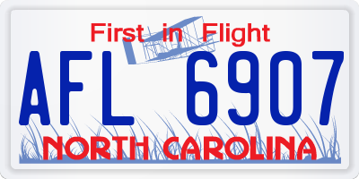 NC license plate AFL6907