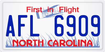 NC license plate AFL6909