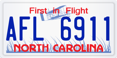 NC license plate AFL6911
