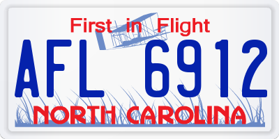 NC license plate AFL6912