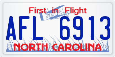 NC license plate AFL6913