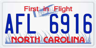 NC license plate AFL6916