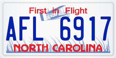 NC license plate AFL6917