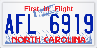 NC license plate AFL6919
