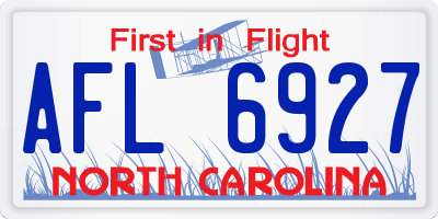 NC license plate AFL6927