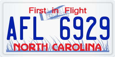NC license plate AFL6929