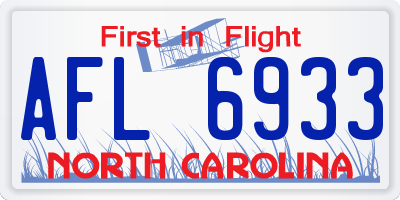 NC license plate AFL6933
