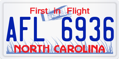 NC license plate AFL6936