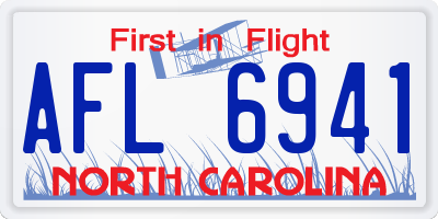 NC license plate AFL6941