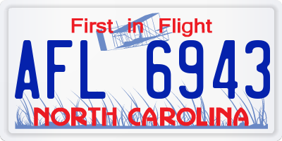 NC license plate AFL6943