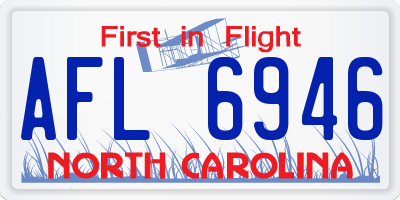 NC license plate AFL6946