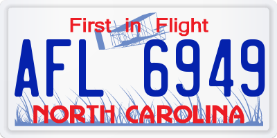 NC license plate AFL6949