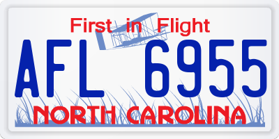 NC license plate AFL6955